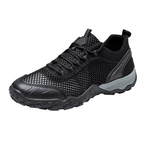 Zapatillas Hombre Planas Zapatos De Deporte Senderismo Ligero Malla Transpirable Antideslizante Zapatos De Correr Tendencias Fitness Sneakers, Le Noir, 42 EU