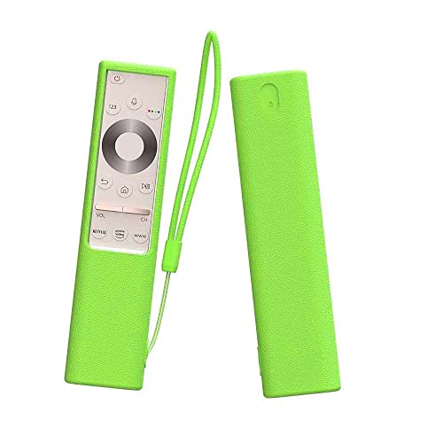 Image of Oboe Silicone Protective Case for Samsung BN59-01311 Smart TV Remote Shockproof Anti-Slip Battery Cover for Samsung QLED TV Smartone Remote Anti-Lost with Remote Loop (Glow in Dark Green)