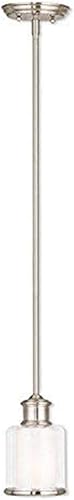 Livex Lighting 40210-91 Mini colgante de transición de una luz de la colección Middlebush en Pwt, Nckl, BS, Slvr. acabado, níquel cepillado