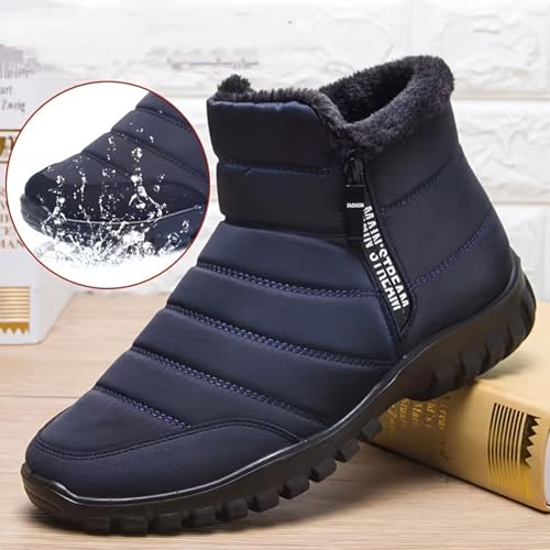 Thermal Waterproof Snow Boots for Men Fur Lined Anti-Slip Winter Zipper Ankle Boots Warm & Comfortable for Hiking Daily Wear4