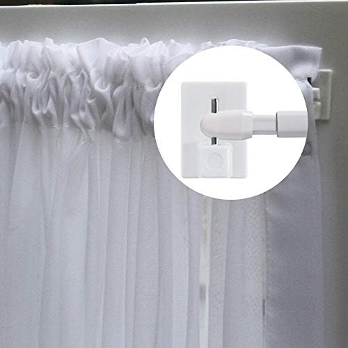 HO2NLE 20pcs Self Adhesive Hooks Net Curtain Hooks Plastic Sticky End Window Hook PVC Windows Self Adhesive Hooks for Net Curtain Rod White