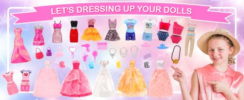 Miniatura 8 de 58 Piezas Para Muñecas De 11,5 Pulgadas Y 30 Centímetros: 2 Vestidos De Novia 2 Ropas 2 Pantalones 2 Trajes De Baño 12 Vestidos De Moda 10 Pcs 20 Zapatos 18 Accesorios