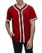 Men Hip Hop T Shirts Baseball Jersey Team Sports Tops Short Sleeve Solid Color Outfits (Red M)