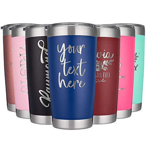 Personalized Tumblers 20 oz. Royal Blue with Lid - 12 Design | Christmas