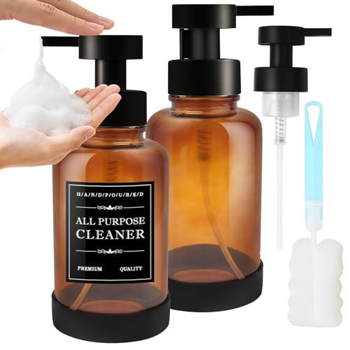 Maxumille 2 Piezas Dispensador de Jabón Mousse 400ml, Dispensador Jabon Burbuja Vidrio Marrón para Jabón de Manos, Botellas de Gel Recargables Vacíos, Dosificador de Bomba para Baño, Cocina Maxumille 2 Piezas Dispensador de Jabón Mousse 400ml, Dispensador Jabon Burbuja Vidrio Marrón para Jabón de Manos, Botellas de Gel Recargables Vacíos, Dosificador de Bomba para Baño, Cocina