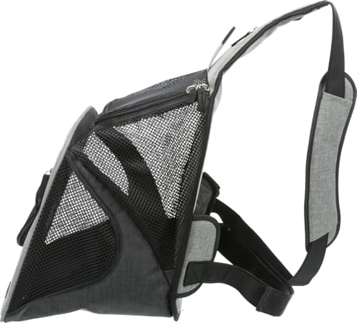 Trixie 28941 Fronttasche Savina, 30 × 33 × 26 cm, schwarz/grau