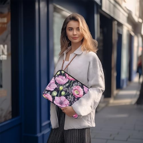Funda para portátil 13-14 pulgadas con diseño floral morado miniatura 7