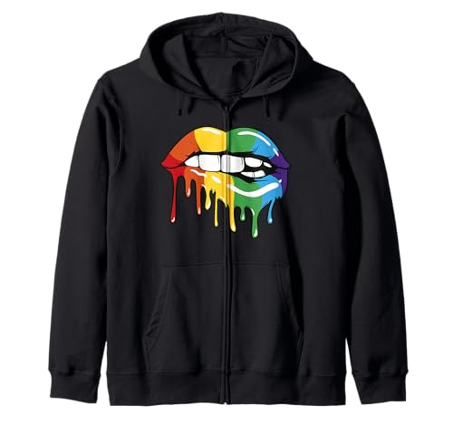 LGBT Rainbow Lip Pro Gay Pride Month LGBTQ Sudadera con Capucha