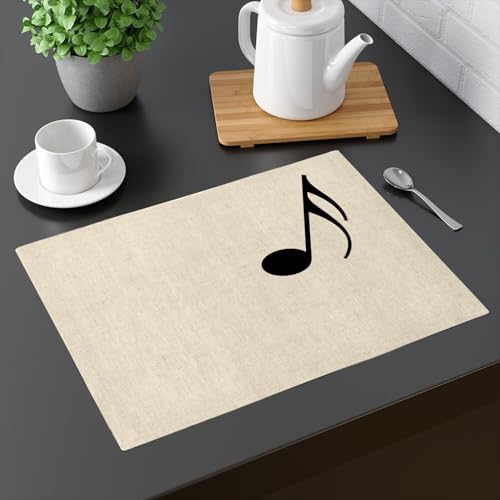Sets de table en lin musique lot de 4 grand format decoration table cuisine solfege notes
