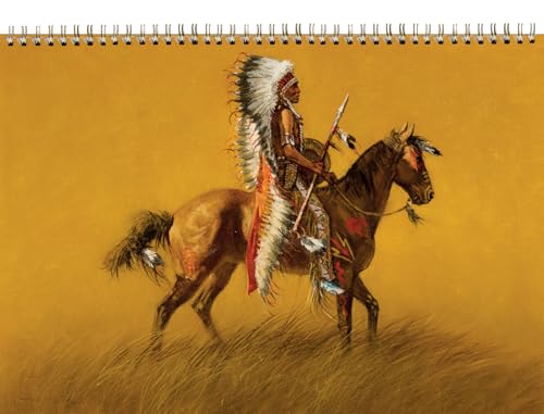Calendrier mural 2021 [12 pages 20,3 x 27,9 cm] Wild West Indians Illustration vintage par Frank McCarthy Pioneers Western