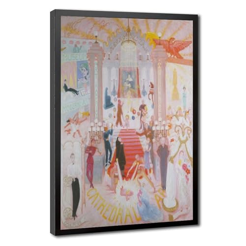 Impression sur toile The Cathedrals of Art par Florine Stettheimer cadre suspendu 20x30 cm