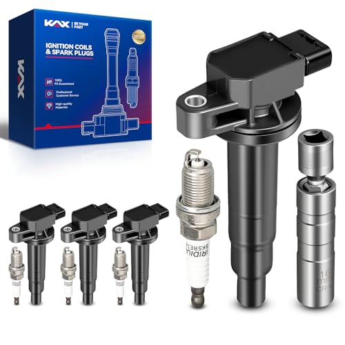 Image of KAX Ignition Coils & Spark Plugs Set Fit for Toyota Prius, Yaris | (w /tool) Prius 2001-2009, Yaris 2007-2018, Echo 2000 UF316