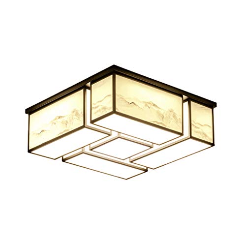Lampe de plafond chic rectangulaire style chinois rétro 60cm