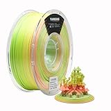 YUANEANG Crystal Rainbow PLA Filament pour imprimante 3D, bobine de 1 kg (2,2 lbs) 1,75 mm PLA matériel d'impression 3D avec changement de couleur rapide, filament dégradé pour la plupart des imprimantes 3D FDM, Dreamy Matcha Gradient (Jaune + Vert)