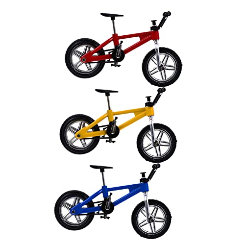 Toddmomy Finger Sports Toys 3pcs Mini Alloy Finger Bikes Realistic Mini Bike Frame for Decor Relaxation