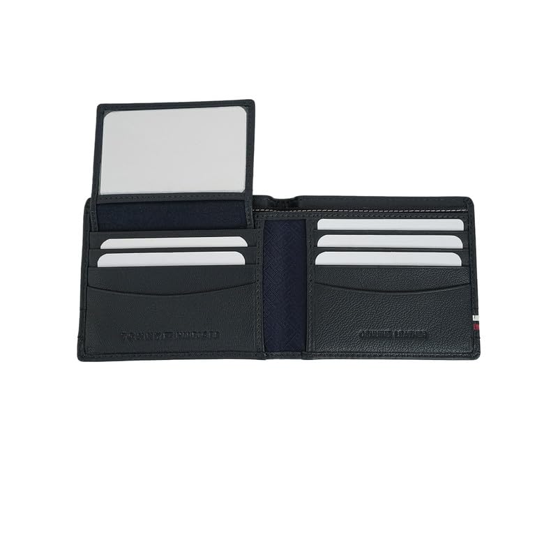 Image of Tommy Hilfiger Men's Forcados Passcase Wallet - Navy | Solid Textured Leather | Removable ID Case| Purse for Men | Ideal for Gifting