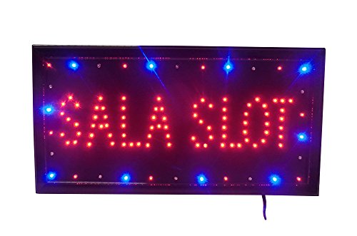 Cucuba® INSEGNA LUMINOSA A LED CON SCRITTA SALA SLOT 48X25X2CM – IDEA REGALO