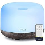 ASAKUKI 500ml Premium, Essential Oil Diffuser with Remote Control, 5 in 1 Ultrasonic Aromatherapy Fragrant Oil Humidifier Vaporizer, Timer and Auto-Off Safety Switch