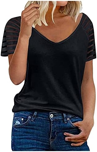 Womens Tops, Crop Pub Summer Ruffle Sleeve Top for Ladies Hawaiian Crew Neck Printed Chiffon Crop Fit Comfort Button Down Tops Women Black