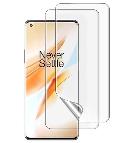 NOVAGO Compatible con OnePlus 8/1+8-2 Films protectores de pantalla de hidrogel suaves y resistentes (Video de instalación para ver antes de la aplicación)