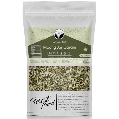 Image of Forest Found Roasted Moong Jor Garam (Vacuum Roasted) | Roasted Green Mung Healthy Snack (410g) | Oil-Free Protein & Fiber | 100% Natural Gujarat Moong Snack