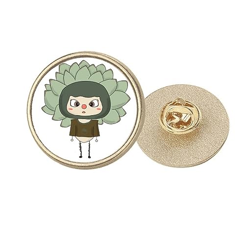 Broche ronde en métal doré pour égayer une robe noire unie