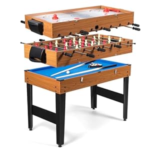Giantex 3 in 1 Multi Game Table 48 Inch Combination Game Tables with Foosball Hockey Billiards Combo Game Table Set for Adults Kids Gifts Family Night Arcade Game Room