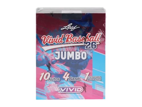 2026 Leaf Vivid Baseball Hobby Jumbo Trading Card Box (10 Autographs Per Jumbo Box)