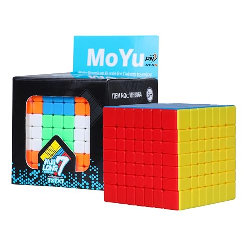 Image of MoYu Meilong Professional Speed Cube, Stickerless Magic Puzzle Cube with Instructions (Size 7x7)