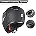 AHR Motorcycle Helmet Dual Visor Modular Flip up Full Face Helmet DOT Approved - AHR Helmet RUN-M for Adult Motorbike Street Bike Moped Racing (Matt Black, XL)
