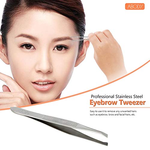 RVS Professional Eyebrow Tweezer Stainless Steel Slanted Face Hair