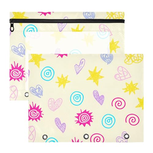 Kagirah 2 Pack Polyester File Folders, Plastic Zip File Folders,
