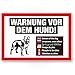 Produktbild Komma Security Warnung vor dem Hund Schild mehrsprachig weiß-Hinweisschild wetterfest Hundeschild Gartentor Einfahrtstor die Haustür Türschild Abschreckung Warnschild Einbruchschutz