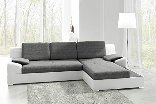 Ecksofa Aldo mit Glasregal und Bettfunktion