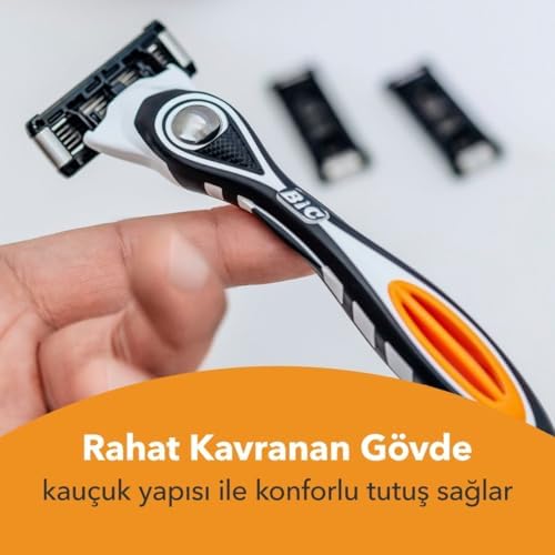 BIC Hybrid 5 Flex 4'lü Yedek Tıraş Bıçağı Kartuşu (5 Bıçak), 5 Nano Teknolojik Titanyum Bıçak, E Vitamini ile Zenginleştirilmiş Geniş Kayganlaştırıcı Bant - Görsel 6