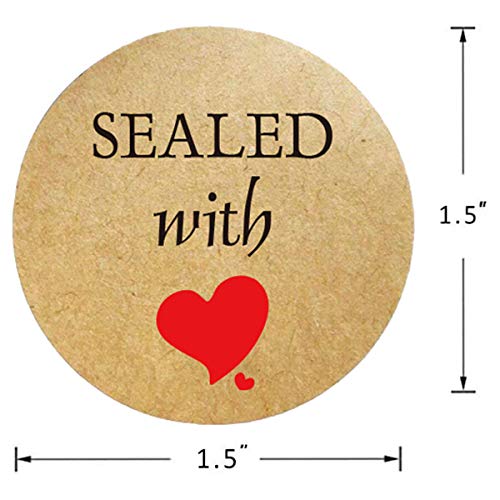 Sealed With Love Stickers ,1.5 Inch Kraft Homemade With Love Stickers Envelope Decorating Sealing Stickers (500 Labels On A Roll) (Kraft) #TOP1