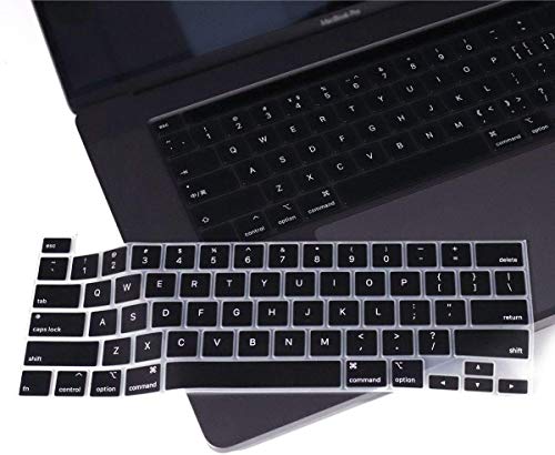 Image of Oaky Keyboard Protector Compatible with MacBook Pro16 Inch 2019-2020 Release Model A2141 Soft Silicone Waterproof Dust-Proof Ultra Thin Keyboard Cover Skin for MacBook Pro 16 Inch - Silicon Black