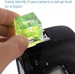 PATIKIL Camera Hot Shoe Cover Level, 3 Axis Hot Shoe Bubble Spirit Level Standard Flashlight Protector Compatible for Nikon for Fujifilm for Pentax Universal DSLR/SLR Camera, Green