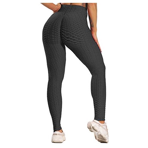 FITTOO Mallas Pantalones Deportivos Leggings Mujer Yoga de Alta Cintura Elásticos y Transpirables para Yoga Running Fitness con Gran Elásticos1090 Negro L