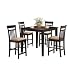 5-piece Counter Height Dining Set Cappuccino and Tan