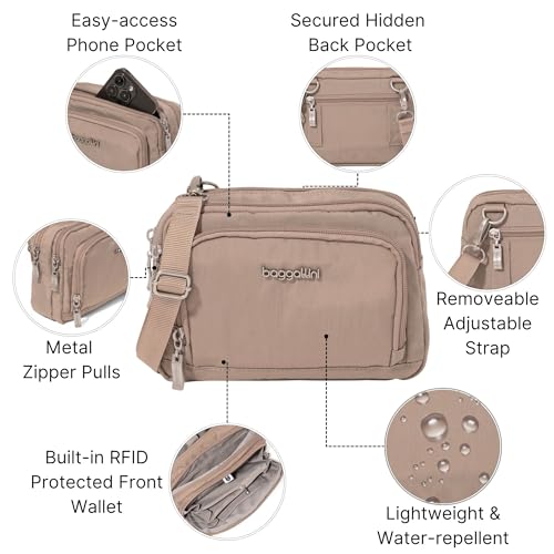 Image of Baggallini Triple Zip with Front Wallet /Trifecta RFID Wallet Crossbody