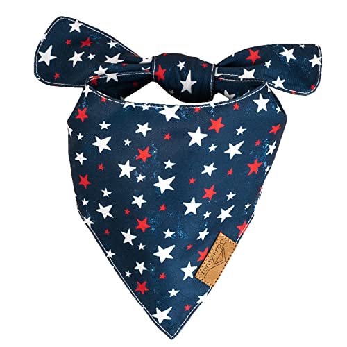 Remy+Roo Dog Bandanas - 2 Pack | Stars+Stripes Set | Premium Durable Fabric | Unique Shape | Adjustable Fit | Multiple Sizes Offered (Xl) #TOP2