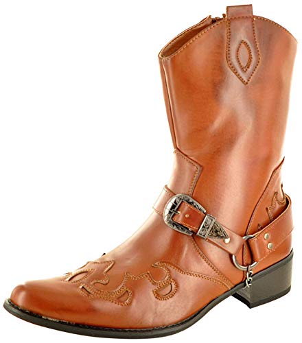 Bottes de cowboy western homme fermeture éclair finitions artisanales