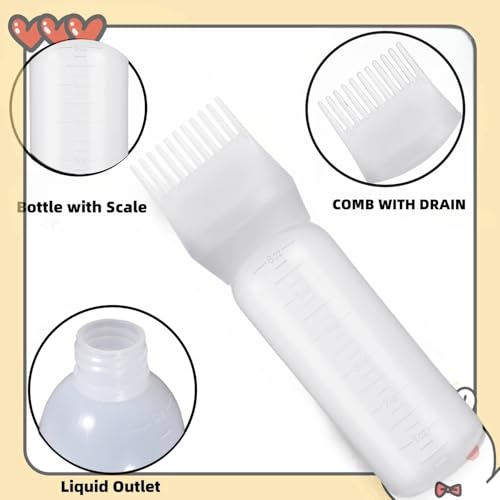 FXSPLCZ Aplicador de pente de raiz, aplicador de óleo para tintura de cabelo, frasco de óleo com esc
