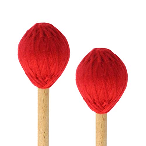 Marimba Mallets, Uspacific 1 Pair  Medium Hard Yarn With Beech Handle Medium Hard For Percussion Marimba Playing #TOP2