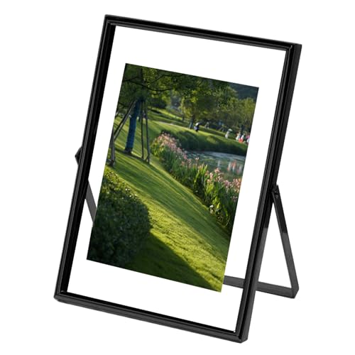 Cornice portafoto da tavolo – cornice flottante, 8 pollici, cornice per foto di famiglia galleggiante, cornice in metallo rotante, supporto per foto da 8 pollici trasparente