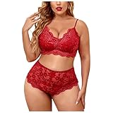 meiodtion Dessous-Sets für Damen Mollig Spitze Negligee Damen Sexy Große Größe Kleid Frauen Body Sexy Spitze Tight Underwear Set Dessous Frauen Bequem Kleid Große Größe Sleepwear