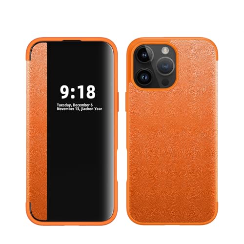 Étui à rabat compatible avec iPhone 16 Pro Max protection contre les chutes translucide