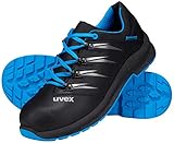 Uvex 2 Trend - Leder-Sicherheitsschuhe S2 SRC ESD - Blau/Schwarz - Gr. 42