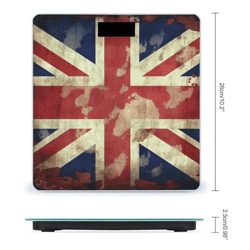 Báscula Digital Baño Vintage Union Jack Vidrio Templado miniatura 2